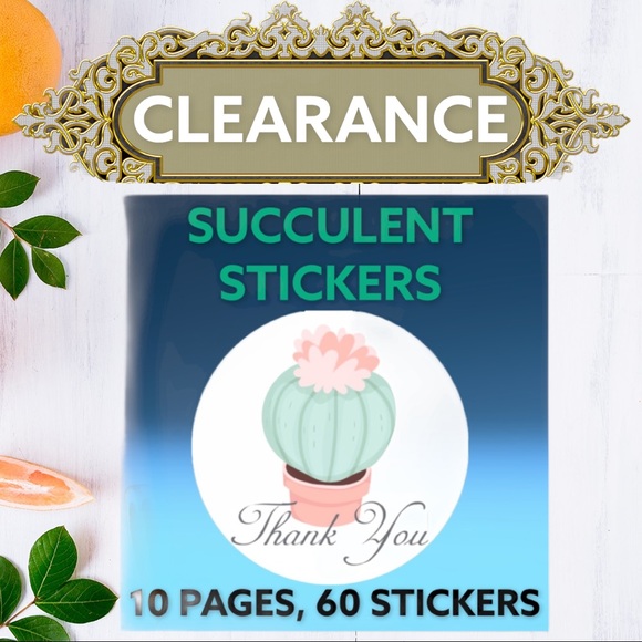 Other - 60 2.5” Succulent Stickers CLEARANCE